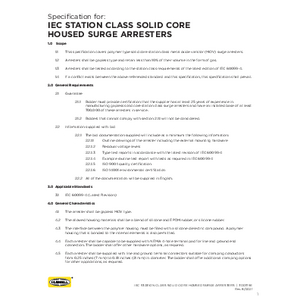-8 Specification for Solid Core IEC Station Class Arresters (TD01115E)
